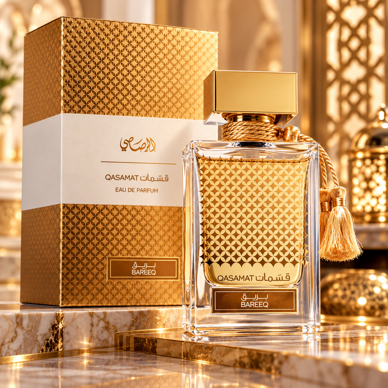 عطر قسمات بريق للجنسين من الرصاصي – أو دي بارفيوم 65 مل (Rasasi Qasamat Bareeq - بديل بكرات روج 540) - Image 3