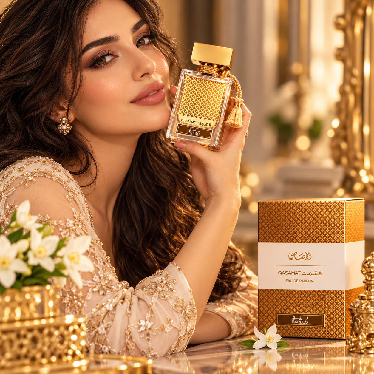 عطر قسمات بريق للجنسين من الرصاصي – أو دي بارفيوم 65 مل (Rasasi Qasamat Bareeq - بديل بكرات روج 540) - Image 4