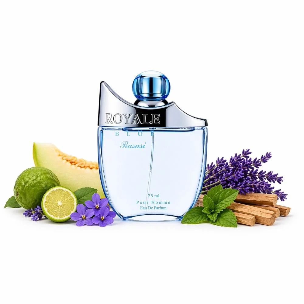 عطر رويال بلو رجالي من الرصاصي أو دو بارفيوم 75 مل – Rasasi Royale Blue Pour Homme - الصورة 6