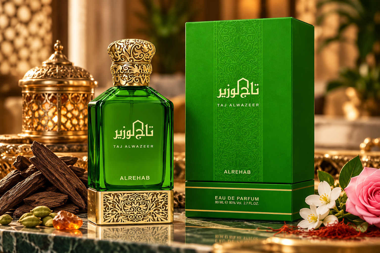 عطر تاج الوزير من شركة الرحاب عبوة 80مل اودي برفان - بخلاصة العود الكمبودي - الصورة 4